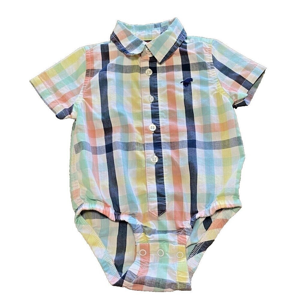 Wrangler Infant Boys 6-9 Month Short Sleeve One 1 Piece Jumpsuit Romper Shirt